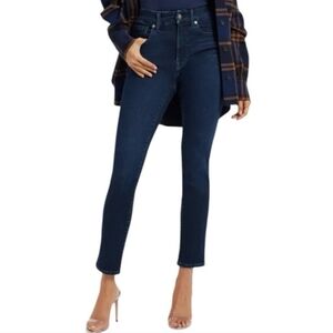 Good American Good Classic Slim High Rise Jeans Dark Wash Indigo Size 6–12